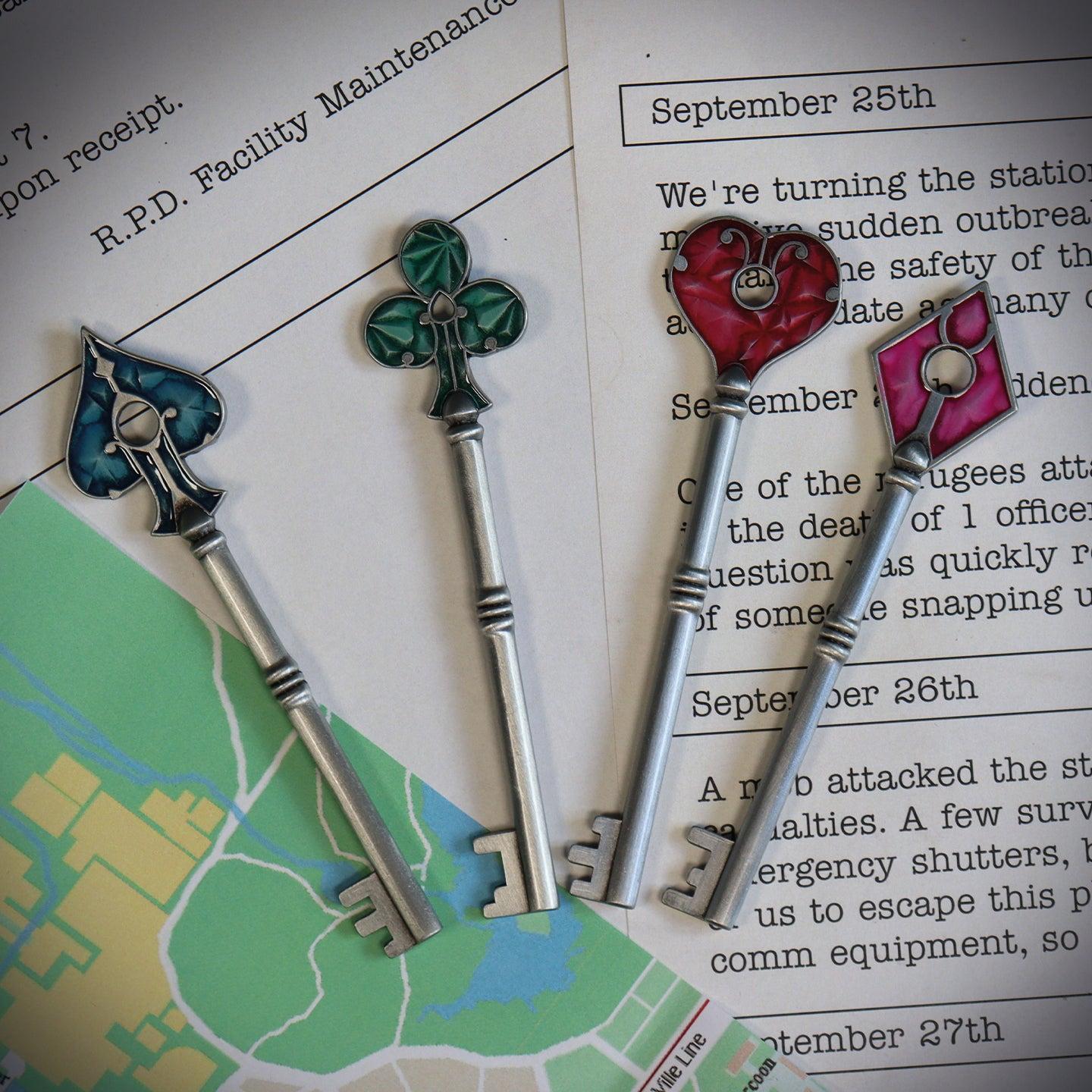 Resident Evil 2 - Set of Card Suit Keys - US-Variante