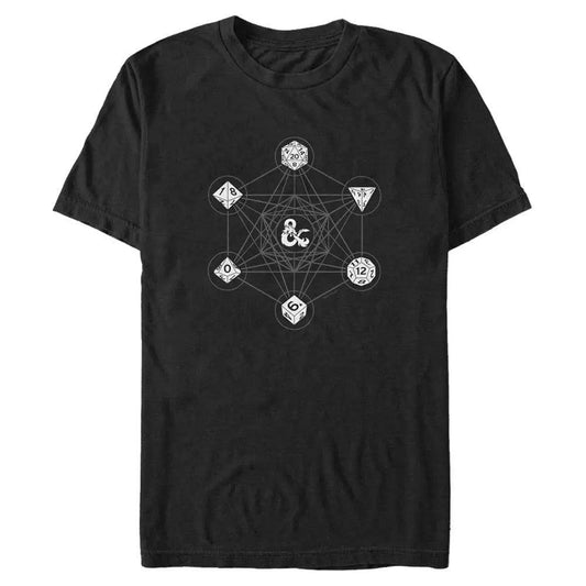 Dungeons and Dragons - 6 Die mit Metatron-Geometrie - T-Shirt