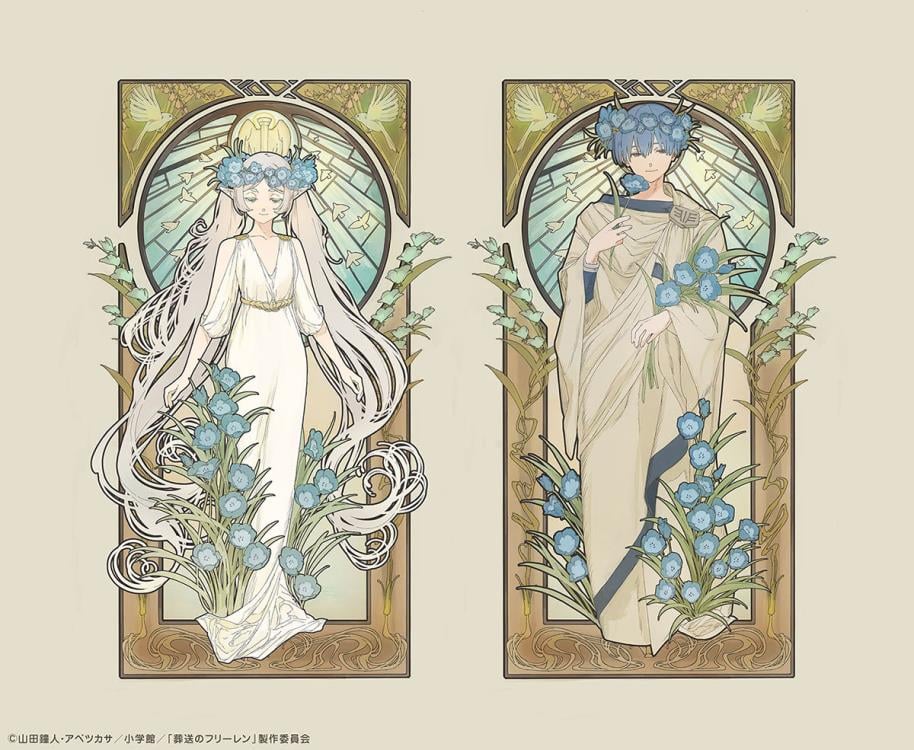 Frieren Beyond Journeys End - Friren und Himmell Art Nouveau Style 1-7 - Statue - 2er Set