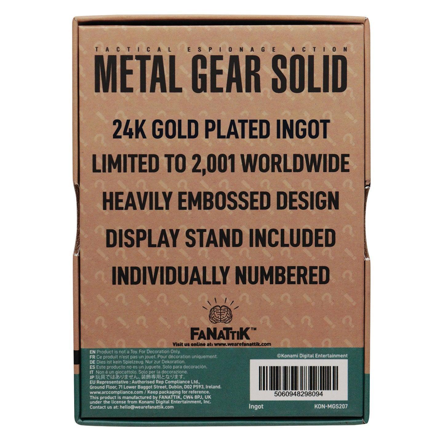 Metal Gear Solid 2 - 24k Goldplattierte Schlange - Barren